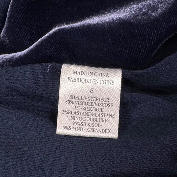 Theory Velvet Draped Vest Sz S Blue Peplum Boho Whimsigoth Witchy Artsy - Picture 9 of 15